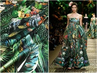 customized 19mm tropical forest animal and plant printing real silk spandex satin fabric for dress diy