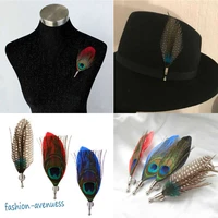 collar brooch hat costume mens party wedding pin decor feather blazer
