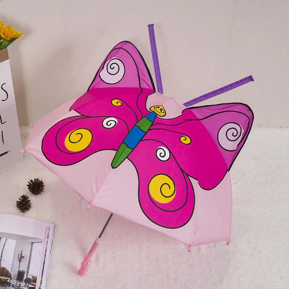

Children Umbrella Boys Girls Cartoon With Animal Ears Umbrella Custom Princess Long Handle Safe Light Portable Umbrella
