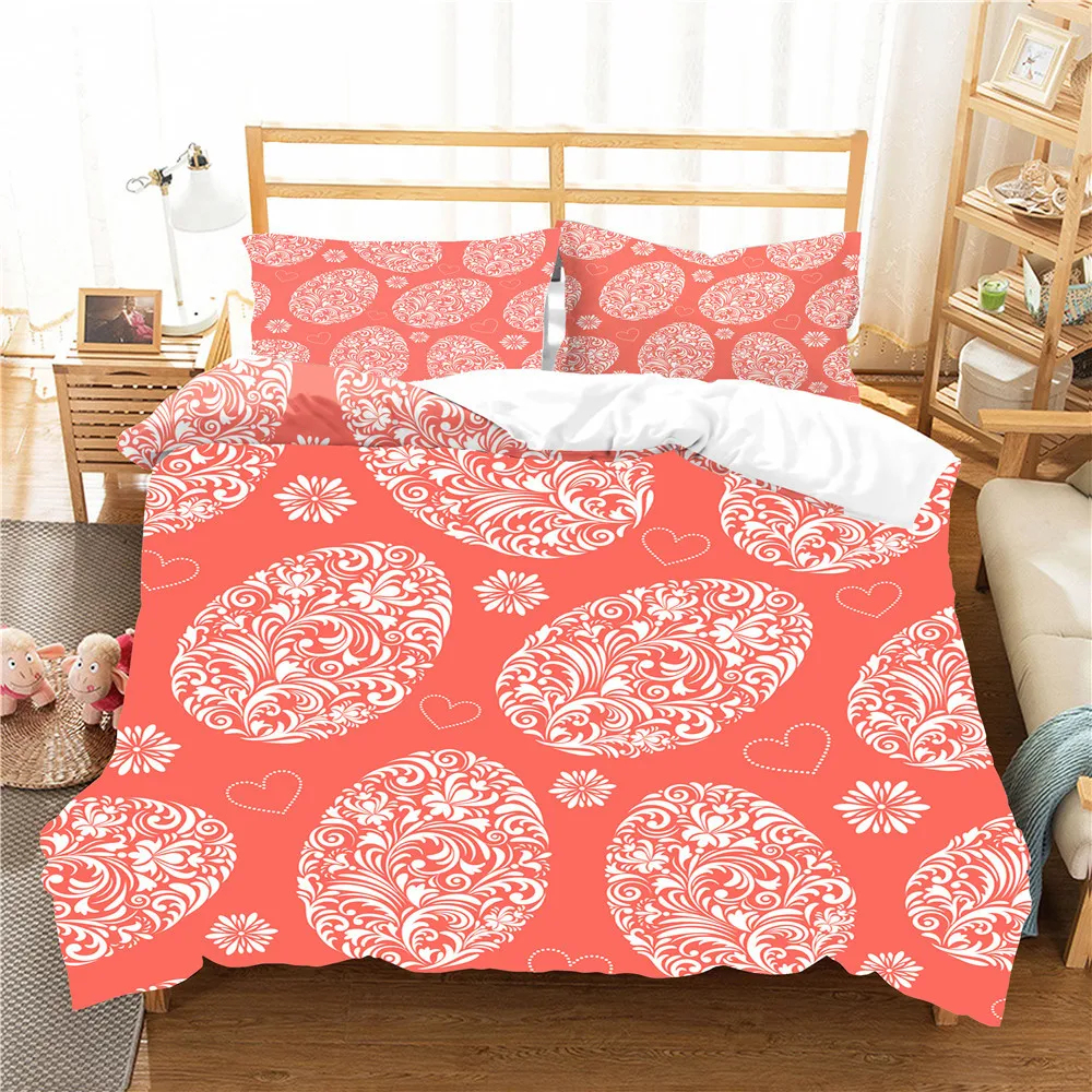 Комплект постельного белья с наволочками одноразмерное рисунком пасхальных яиц