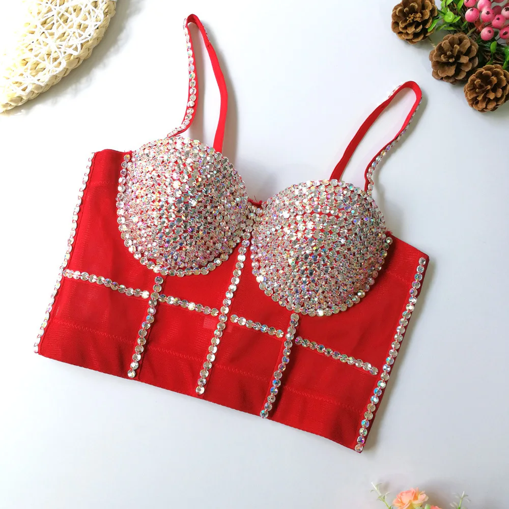 

Женский красочный ромбовидный строп-Женский корсет, верхняя одежда и топ для ночного клуба