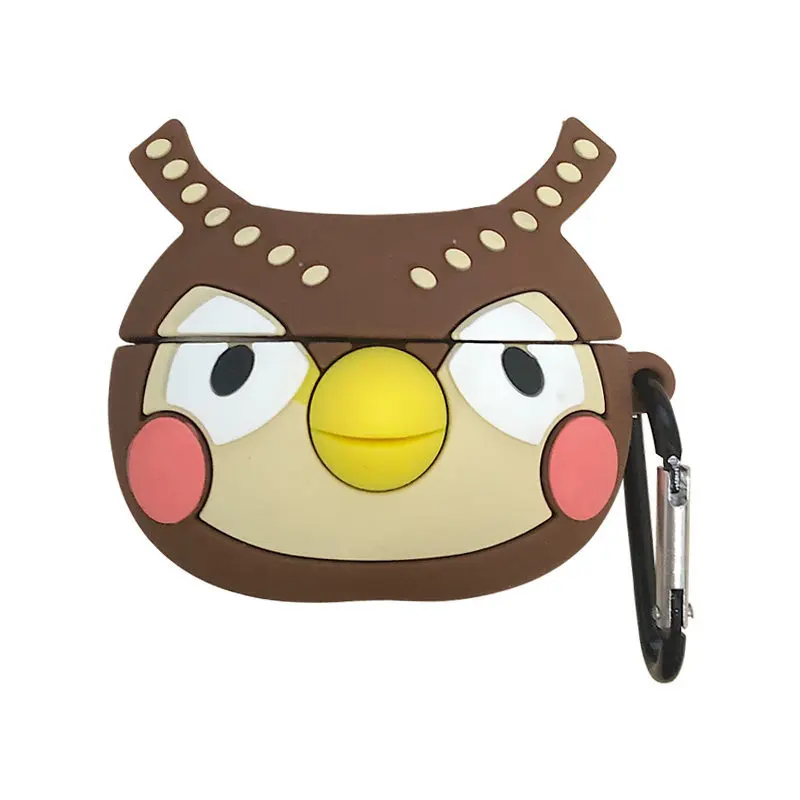 

Case for AirPods Cute Cover Silicone Bluetooth Earphone Protective Case for Air Pods 1 2 with Keychain Animal Owl Luxury 3D