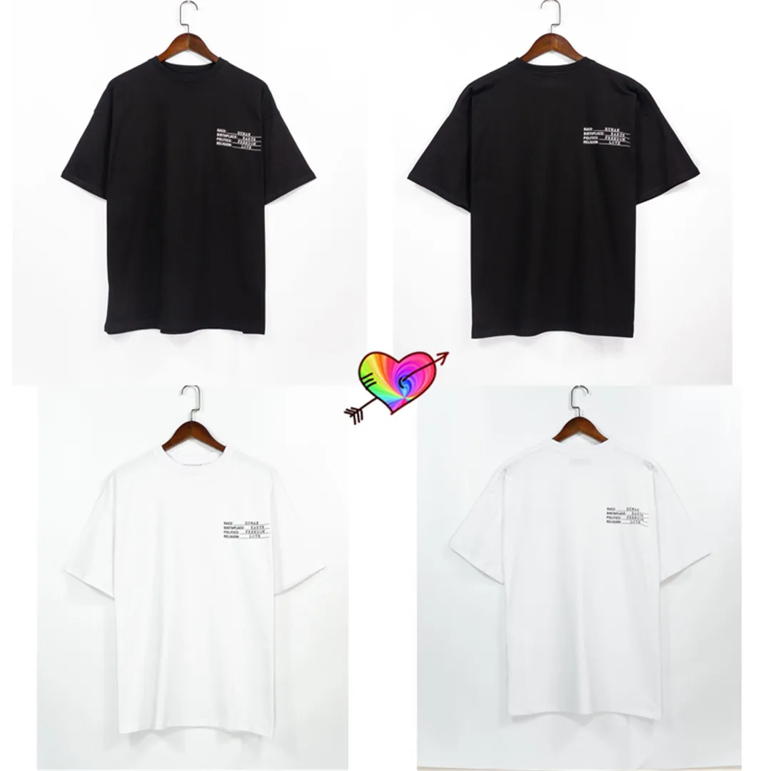 

2021SS VETEMENTS T-shirt Men Women 1:1 High Quality Oversize Vetements Tee Human Love Freedom Logo Print Tops VTM Short Sleeve