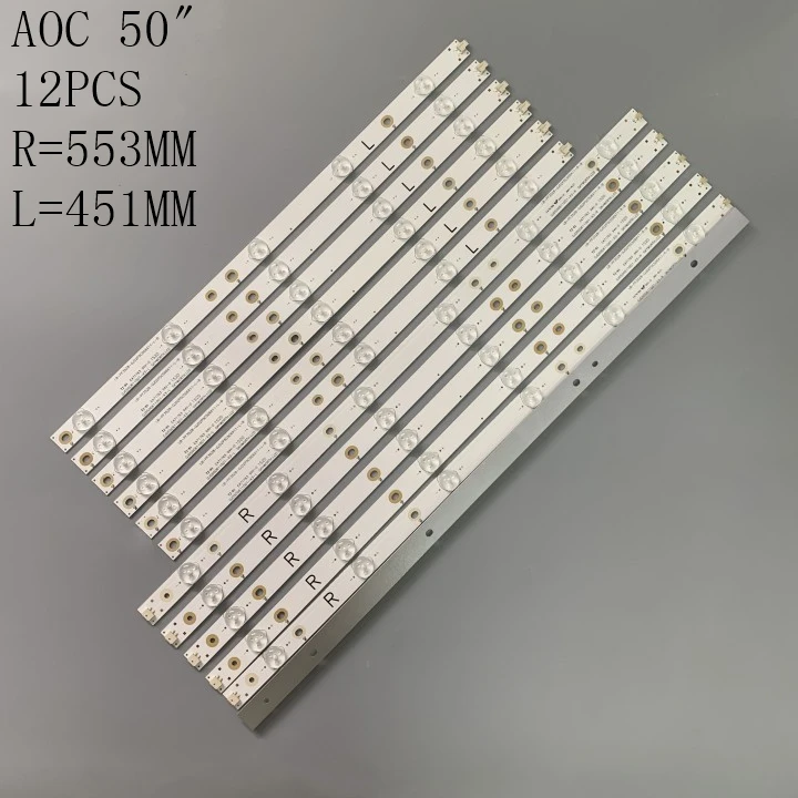 New 12pcs/set LED Backlight strip For 50pfk4009 LC-50LB371U LC-50LB261U LC-50LB370U 500TT25 500TT26 V5 yx-11800653a0-3c563