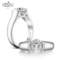 iogou real 2 carats d color moissanite diamond wedding rings for women 18k white gold color 100 925 sterling silver bridal ring