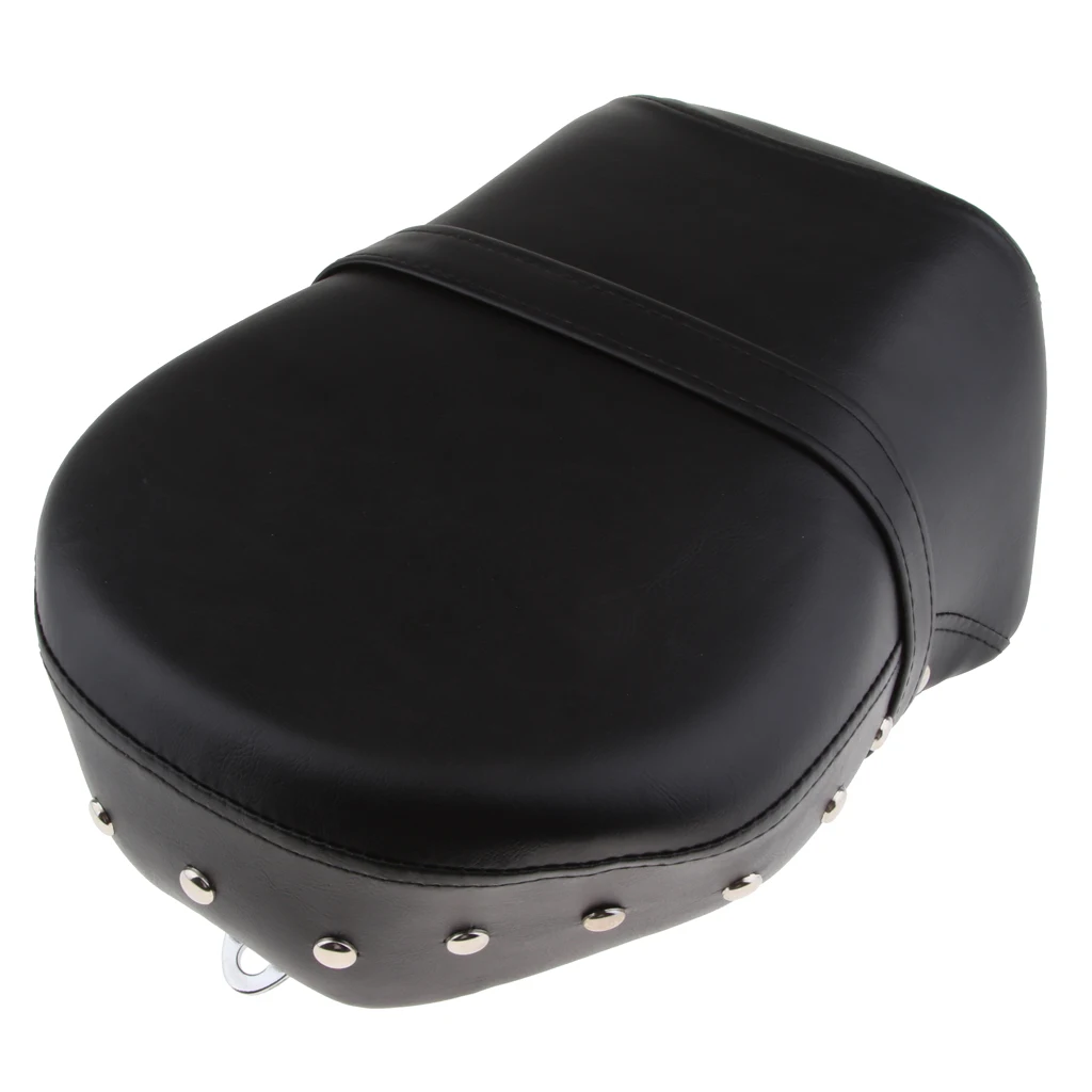 Deluxe Motorcycle Leather Passenger Seat for Harley Sportster XL 883 1200 Retro Rivet Style |