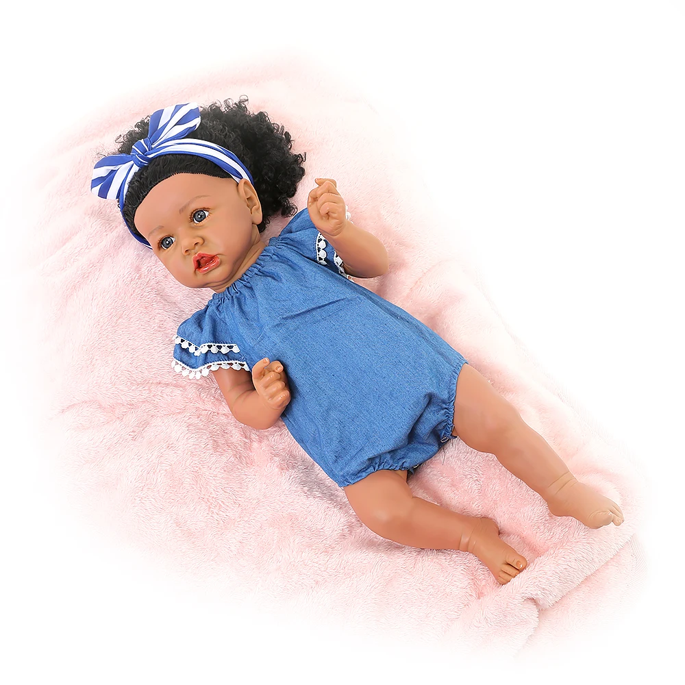 Cute Bebe 2" Настоящая девочка реборн Мягкий силиконовый винил Reborn Baby Dolls черная кожа высокое качество детский подарок куклы Alive Bonecas