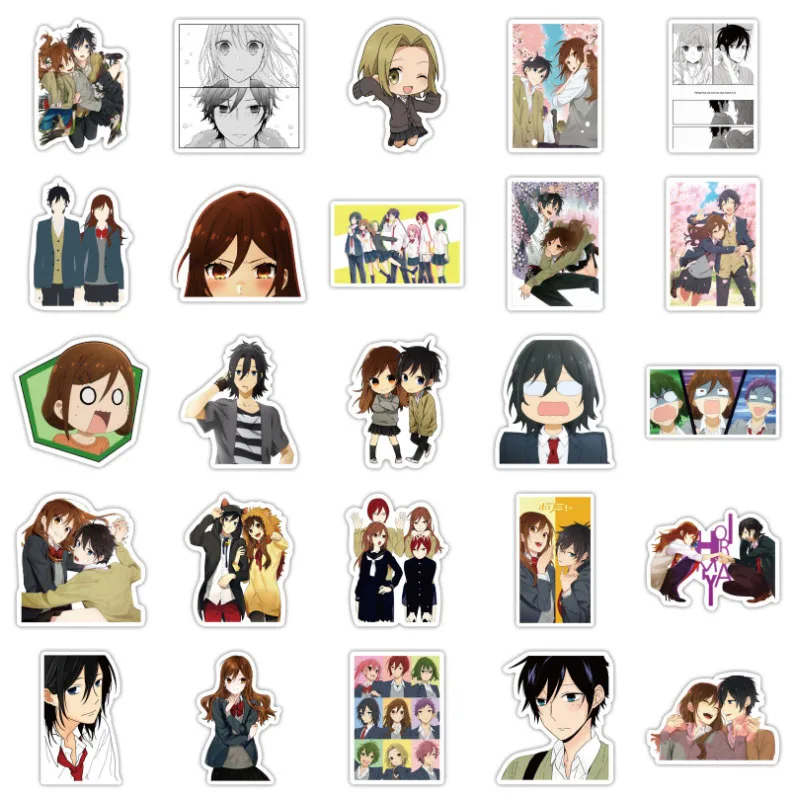

10/30/50Pcs Anime Hori and Miyamura Graffiti Waterproof Skateboard Travel Suitcase Phone Laptop Luggage Stickers DIY Kids Girl