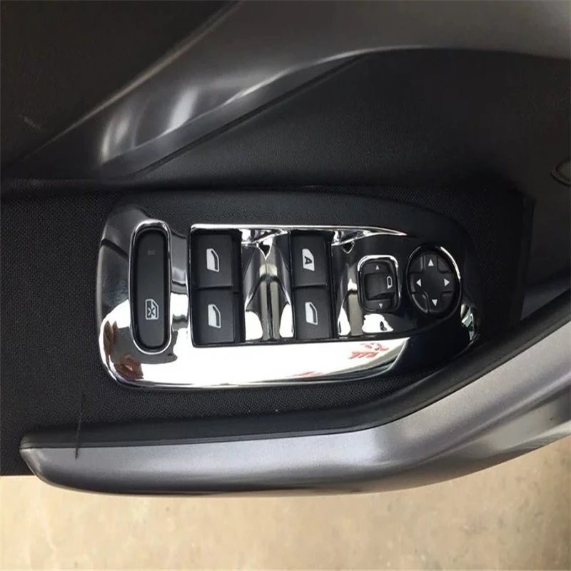 

WELKINRY крышка автомобиля для Peugeot 2008 2013 2014 2015 2016 2017 ABS хромированный регулятор подлокотник двери окна подъемник переключатель кнопка отделки