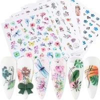 new manicure 3d adhesive stickers spring and summer natural flowers simulation dried flowers color nail decals