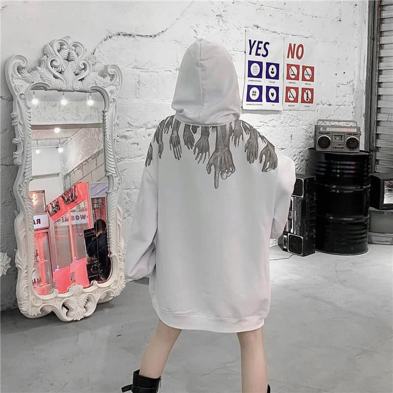 

Sweatshirts men and women high street wear dark unisex clothing couple loose handsome hooded long sleeves clothes for teens