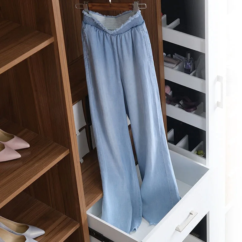 Широкие брюки женская одежда 2018 полиэстер хлопок лен сплошной цвет длина