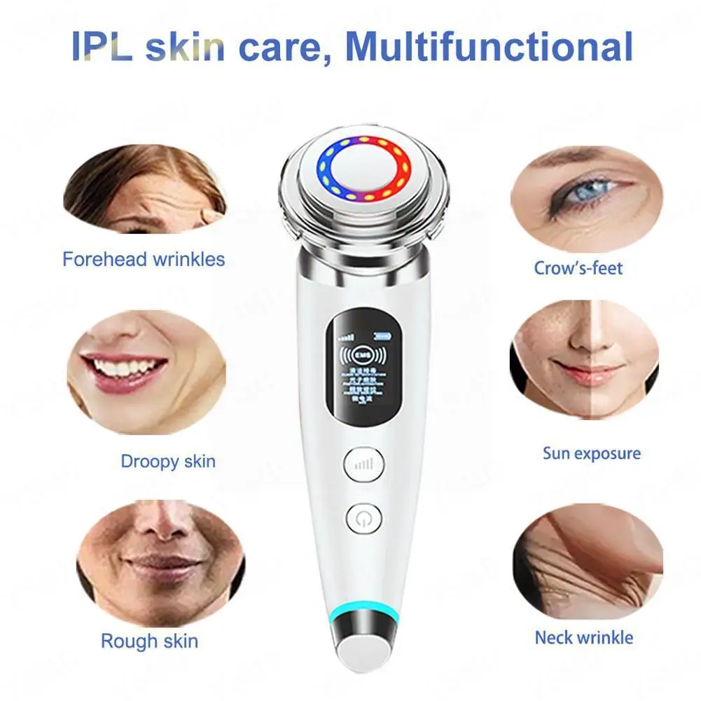 

Ultrasonic Beauty Instrument Photon Skin Rejuvenation Face Micro-current Massage Instrument Frequency Iontophoresis Rf Radi E6w2