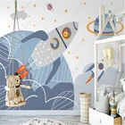 Скандинавские обои с ручным рисунком космоса и ракеты для детской комнаты мультяшный фон для интерьера детской комнаты настенная бумага домашний декор