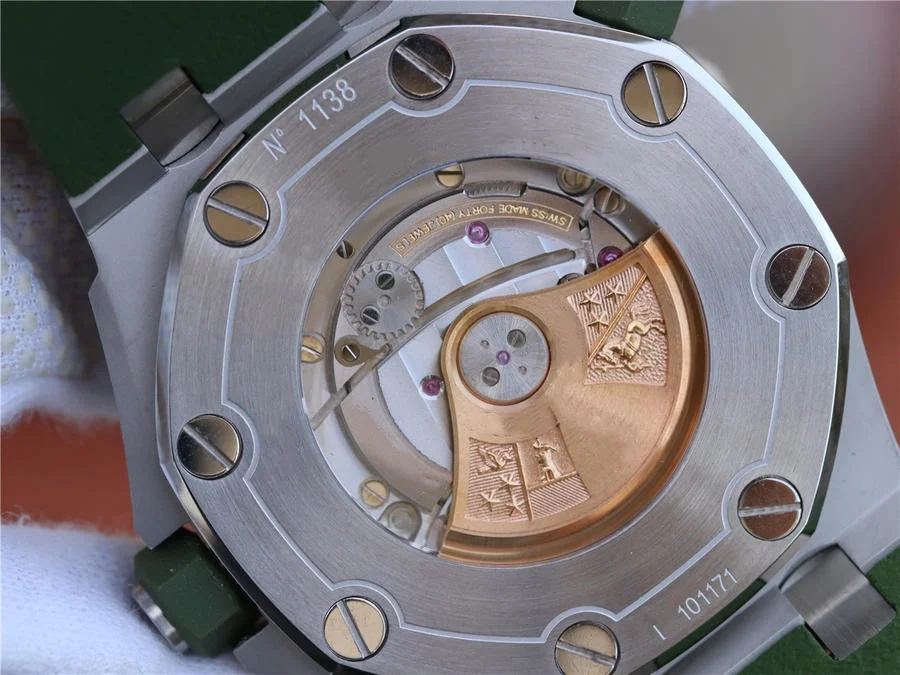 

Men's Watch Automatic Mechanical Watch Geen Dial 15710ST.OO.A052CA.01 Luxury Watch Rubber Strap 1:1 Replica Watch For Men