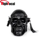 Оригинальная женская сумка с черепом, забавная черная сумочка с головой скелета, модная дизайнерская женская сумка-ранец