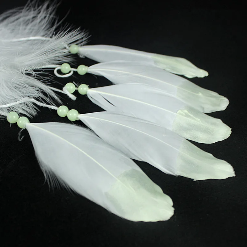 Модный флуоресцентный Ловец снов Серебристый колокольчик ветер перо подвесной