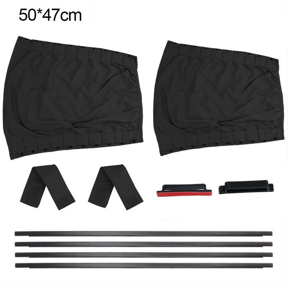 

Car Window Curtains Set Auto Vehicle UV Protection Sun Shade Curtains Side Window Visor Mesh Cover Shield Car Curtain 50x47cm