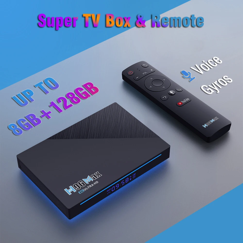 

H96 Max Android 11 TV Box RK3566 8GB RAM 128GB ROM WiFi Bluetooth-compatible Smart TV STB Multimedia Ultra HD Media Player Set