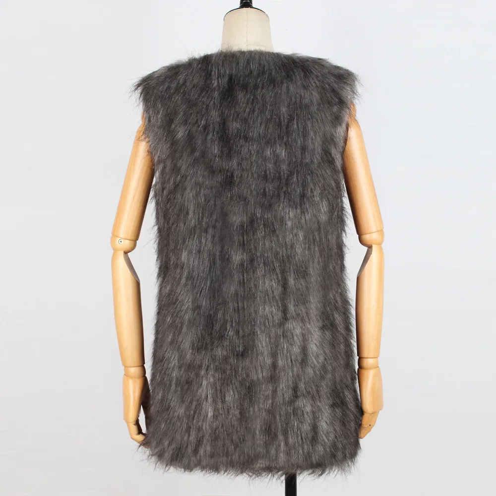 2019 осень зима женское короткое пальто из искусственного меха без рукавов v образный вырез мягкий ворсистый