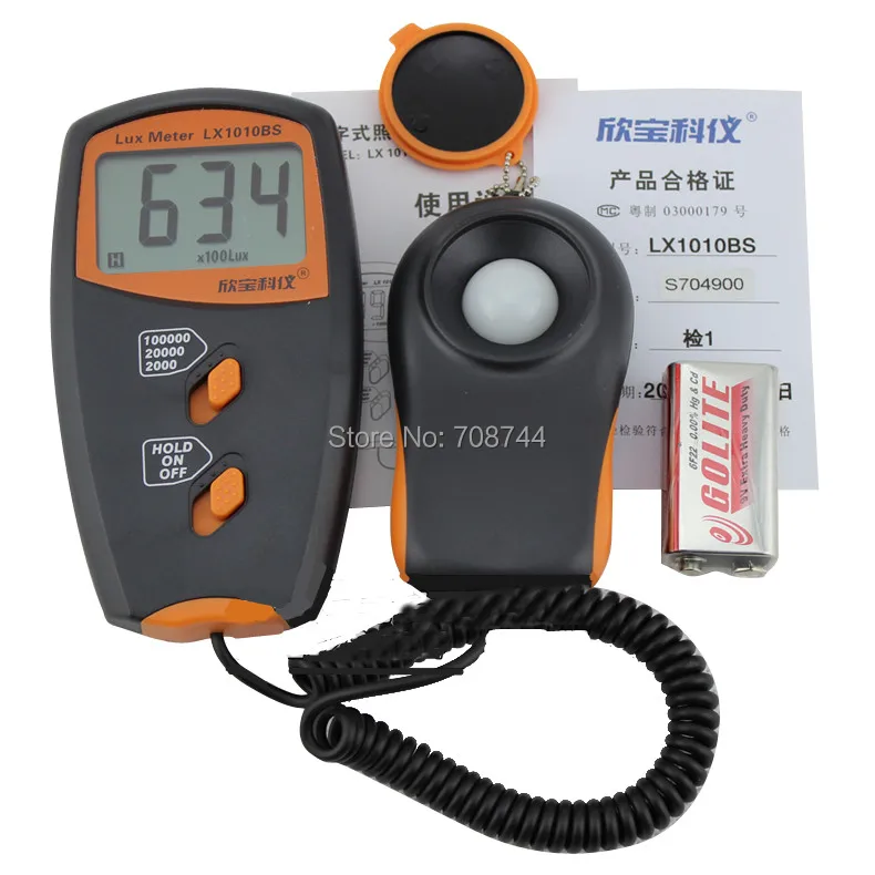 LX1010BS цифровой Luxmeter 3 1/2 ЖК-дисплей измеритель освещенности тестирование