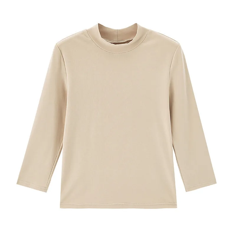 Женская Базовая футболка INMAN Однотонная с круглым вырезом и рукавом 3/4 весна 2019 |