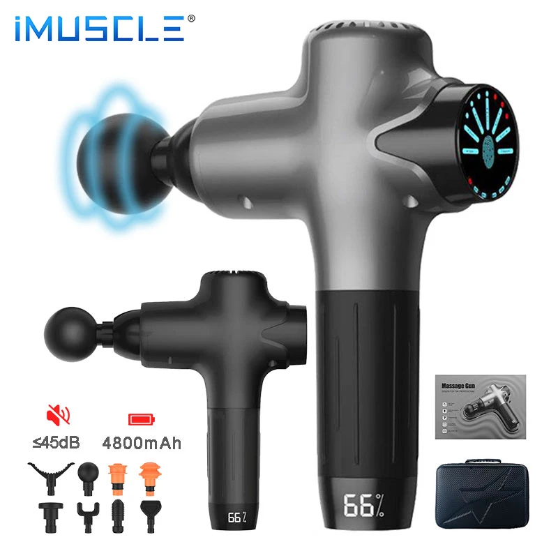 Massage Gun Deep Tissue Muscle Percussion Pain Relief 7 Speeds LCD Touch Display Body Massager Exercising Athletes Relaxation
