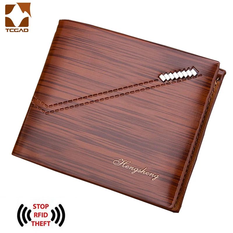 RFID кошелек, короткий тонкий мужской кошелек, кожаный, в полоску, billeteras para hombre, предотвращающий rfid мужской кошелек, мужской кошелек, маленький