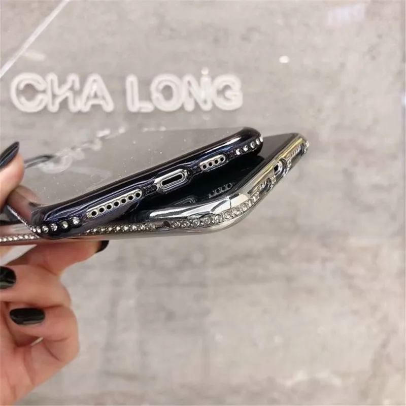Роскошные Стразы чехлы для телефонов iPhone 11 Pro Max X XS XR блестящий Блестящий
