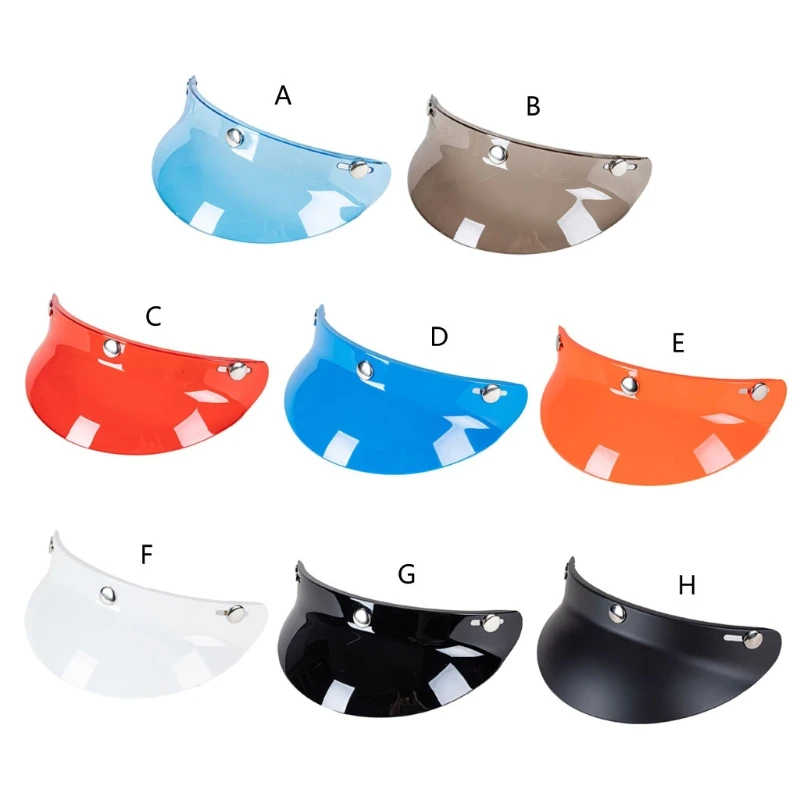 3/4 Open Face Helmet Visor Protector 3-Snap Helmet Peak Lens Motorcycle Helmet Accessories