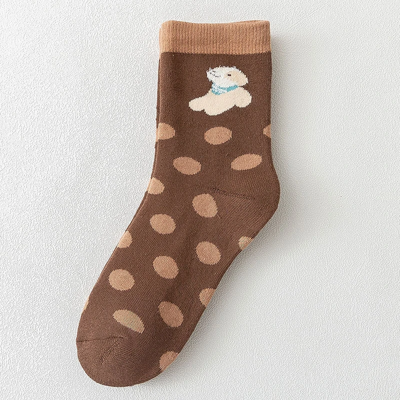 

10 pair Women's Cotton Calf Socks Cute Cartoon Print Warm Socks Winter Autumn Supply AC889