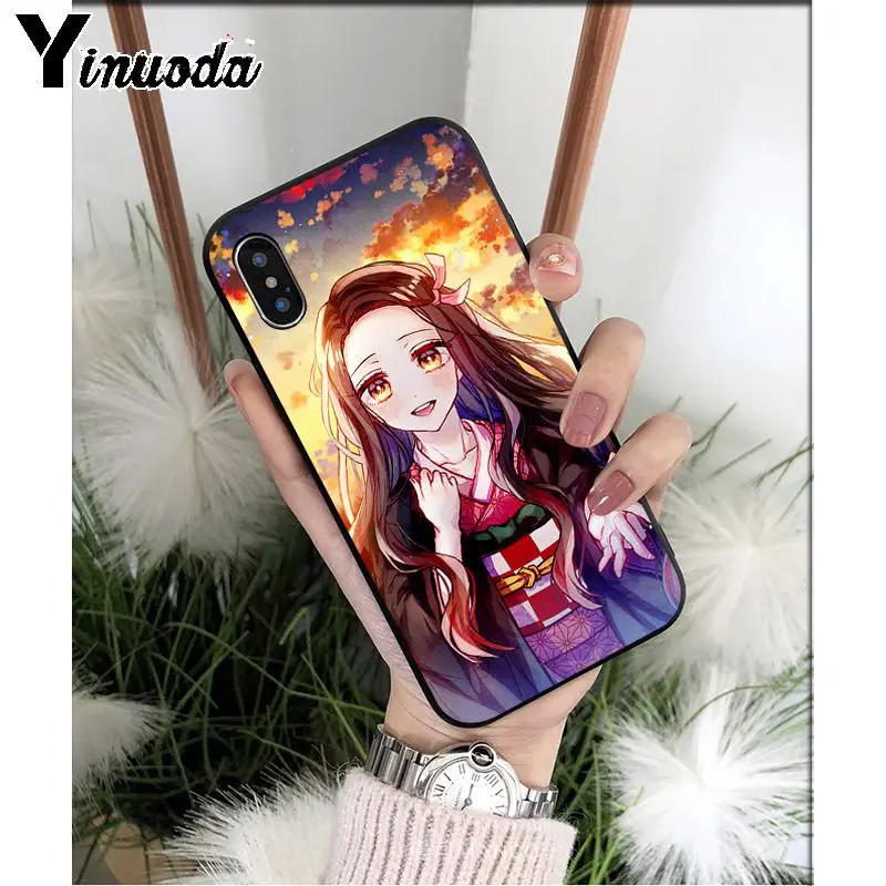 Yinuoda аниме Demon Slayer Kimetsu no Yaiba TPU мягкий черный чехол для телефона Apple iPhone 8 7 6 6S Plus X XS MAX 5 5S SE XR