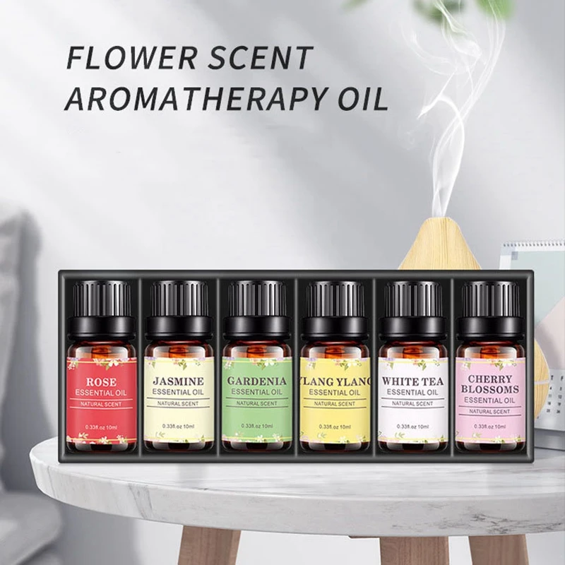 

Floral Essential Oil Gift Set of 6 Fragrance Oils - Pure Essential Oils for Diffuser, Humidifier, Aromatherapy