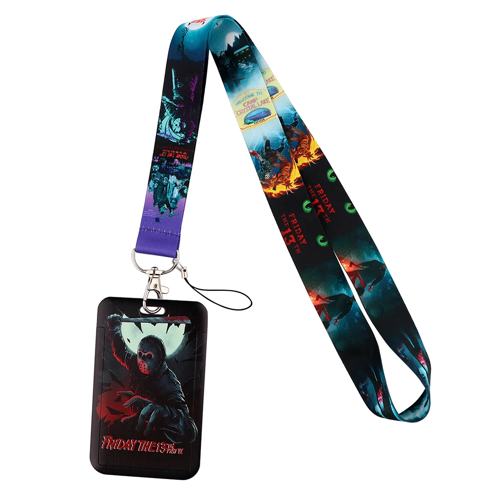 

Ransitute R2422 Horror Murder Fashion Lanyards ID Badge Holder Bus Pass Case Cover Slip Bank Credit Card Holder Strap Cardholder