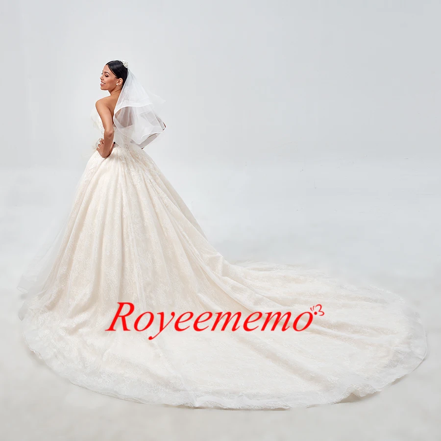 Дизайн Новое свадебное платье Vestido De Noiva поезд на заказ размера плюс свадебное Тюлевое платье для свадьбы