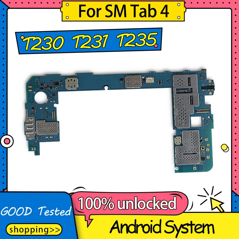 Бесплатная доставка оригинальный для Samsung Galaxy Tab 4 T230 T231 T235 материнская плата с