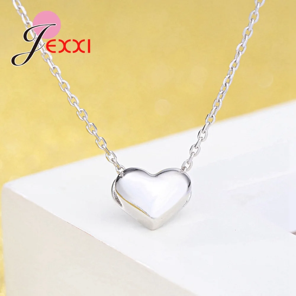 Модное романтическое ожерелье с подвеской в форме сердца из стерлингового