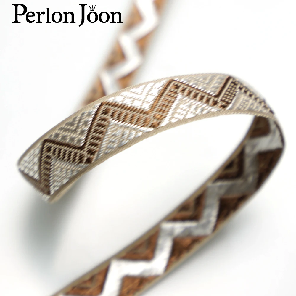 1.5cm multi-color polyester zigzag Jacquard Webbing braid ribbon for gift Wrapping bag apparel decorative accessories Z | Дом и сад