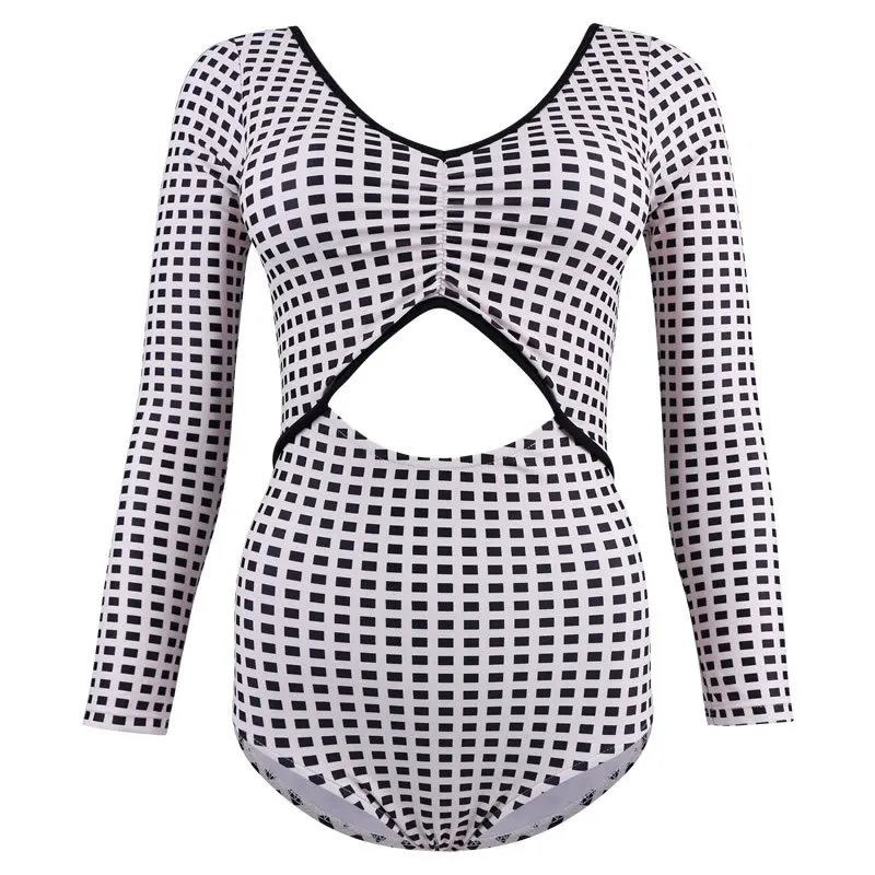 

One Piece Women Swimsuit Push Up Female Suit 2021 For Size Long Sleeve Hollow Sexy Backless Hot Animal Cotton Sierra Surfer New