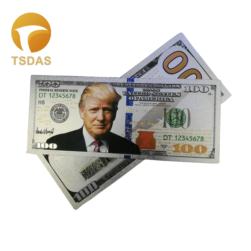 10 шт./лот цветная американская серебряная фольга банкнота USD 100 позолоченная