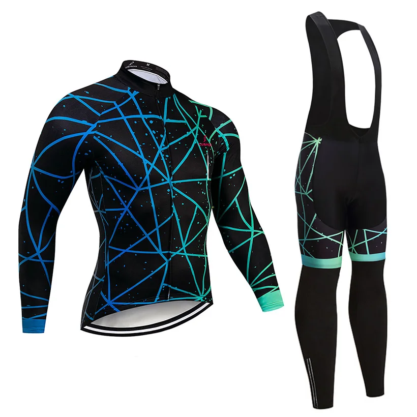 

2021 Winter Cycling Clothing 9D Pants Set MTB Bicycle Clothing Mens Ropa Ciclismo Thermal Fleece Bike Jacket Long Cycling Wear