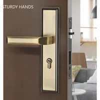 Interior Zinc Alloy Security Anti-theft Door Lock Household Mute Solid Handle Deadbolt Lock Furniture Hardware Supplies