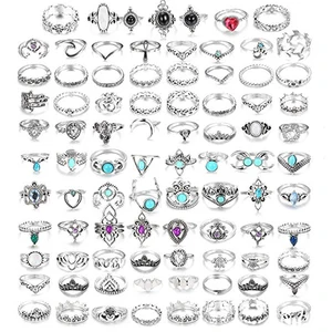 Женское Винтажное кольцо Tocona, Кольцо С Вырезанным геометрическим рисунком в виде листьев и волн, с полым сердцем, блестящий хрустальный камень