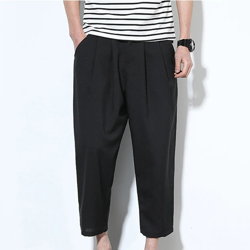 Мужские широкие брюки лето 2020 горячая распродажа мужские хлопковые льняные