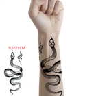 Татуировка Временная водостойкая, наклейки в виде змеи, флэш-тату, искусственные татуировки, боди-арт для мужчин и женщин