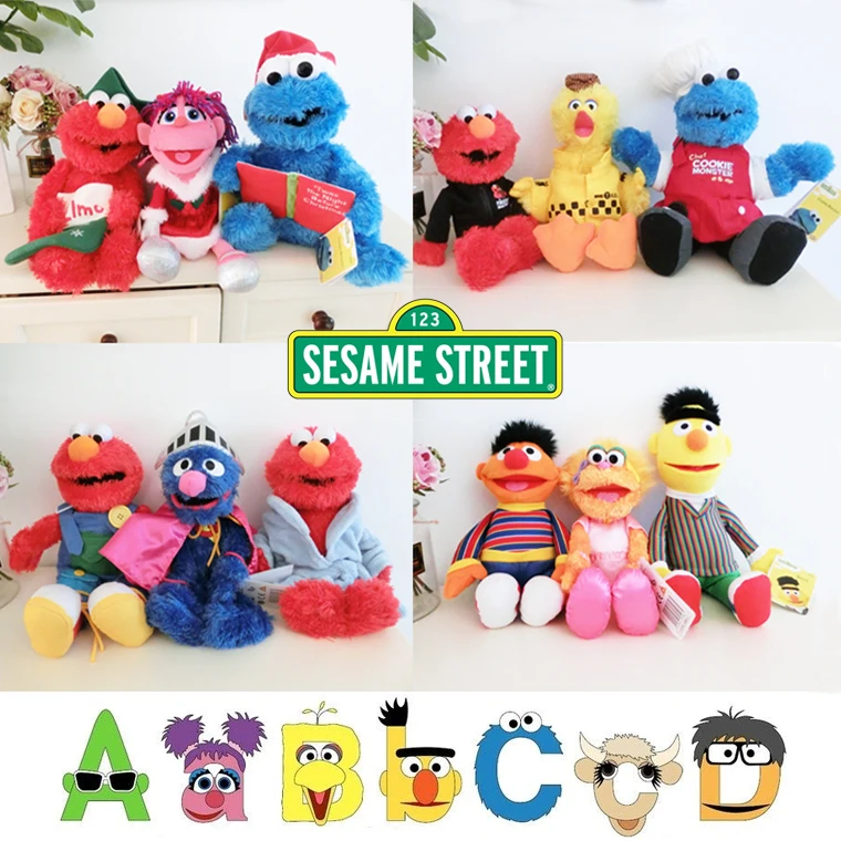 30-40cm Sesame Street CookieMonster Elmo Abby grovey Big bird Soft Plush Toy Dolls Worth Collection Toys gift for kids |