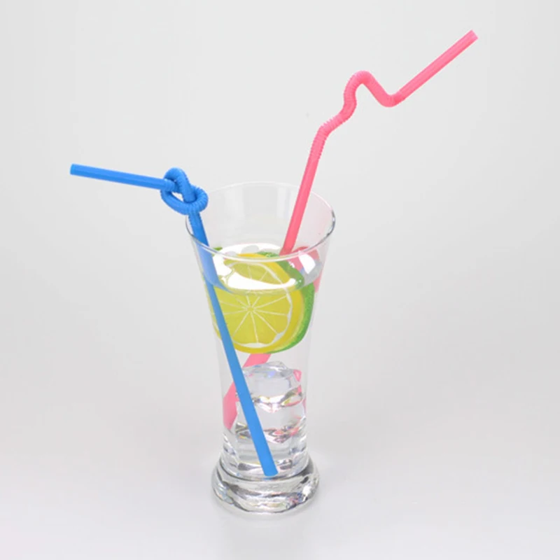 

100Pcs Disposable Straws Kitchen Flexible Plastic Drinking Straws Colorful Straws Party Bar Club DIY Drink Straw Bar Accessory