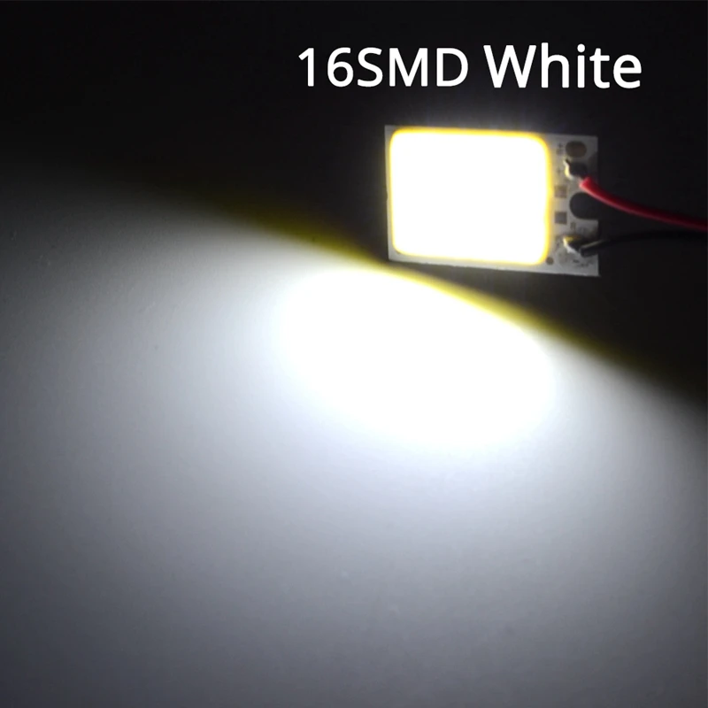 White 16Led C5W Cob 16 SMD чип белая лампа для чтения Led T10 W5W Автомобильная светодиодная парковочная лампа авто внутренняя панель светильник гирлянда номерные знаки - Испускаемый цвет: White 16Led