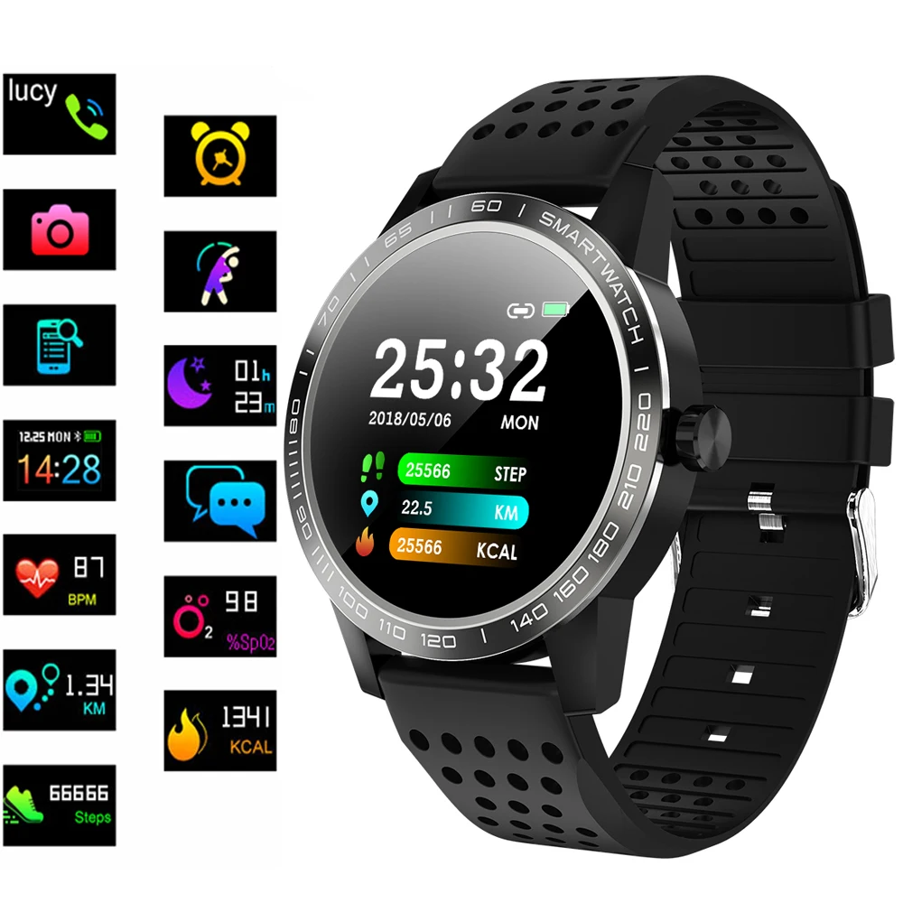 T2 Смарт часы Bluetooth мужские носимое устройство монитор сердечного ритма IP67