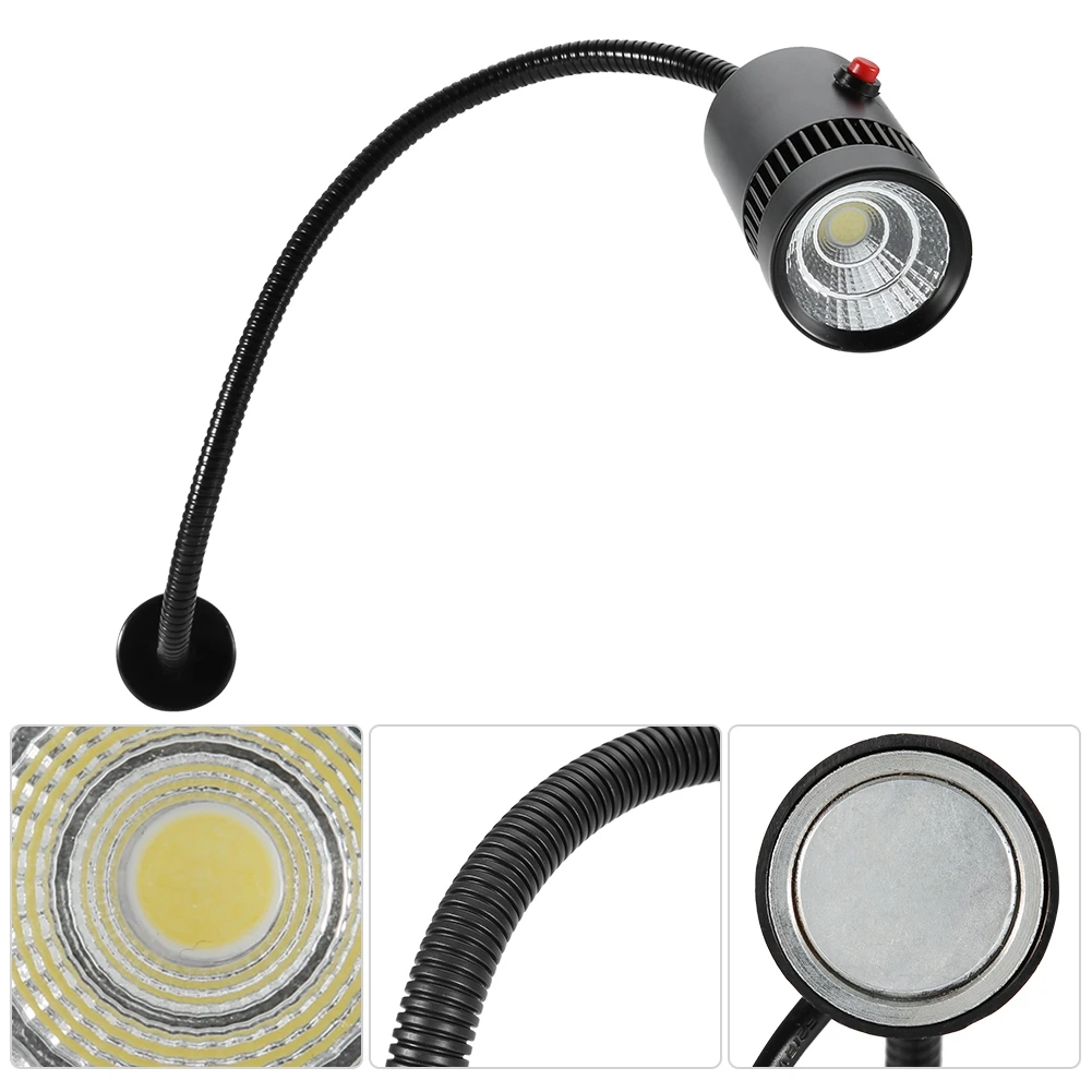 7W 110-220V LED Adjustable Neck Machine Tool Lathes Lamp Magnetic Mount US Plug 360° Omni-Directional Flexible Gooseneck | Освещение